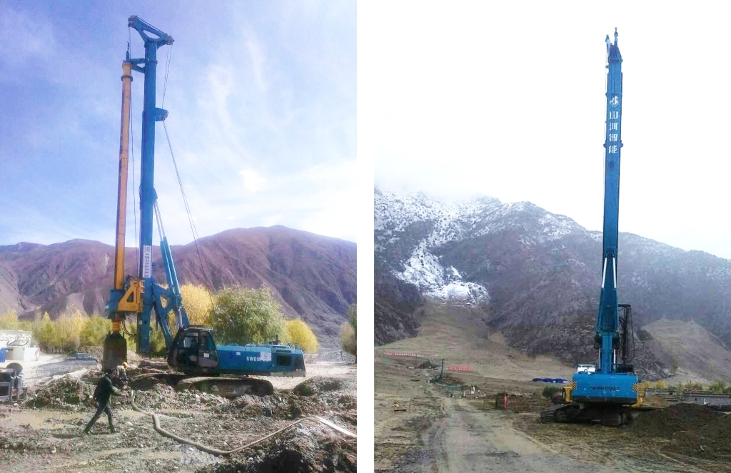皇家国际智能二十台旋挖钻机高原施工放异彩