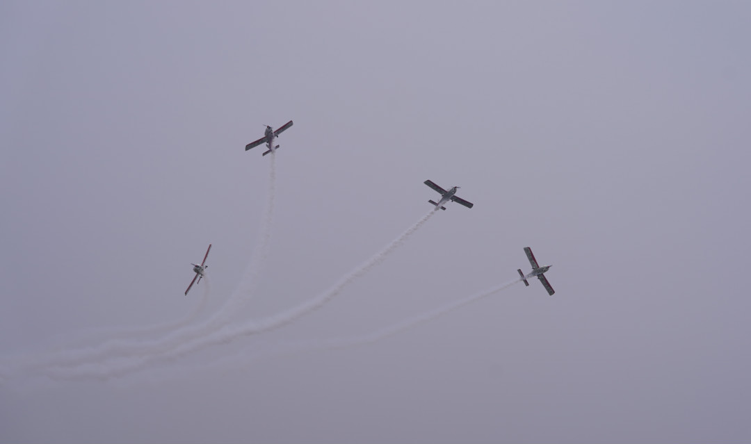 皇家国际四机飞行编队惊艳尧城（太原）国际通用航空飞行大会