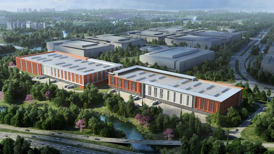 “皇家国际绿”牵手“华为中国红”！皇家国际智能高机设备集群助力华为团泊洼项目