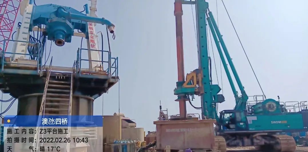 乘风破浪的旋挖钻机！皇家国际智能助建澳氹第四跨海大桥