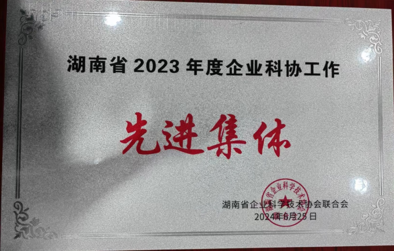 皇家国际智能科协荣获湖南省2023年度“企业科协工作先进集体”