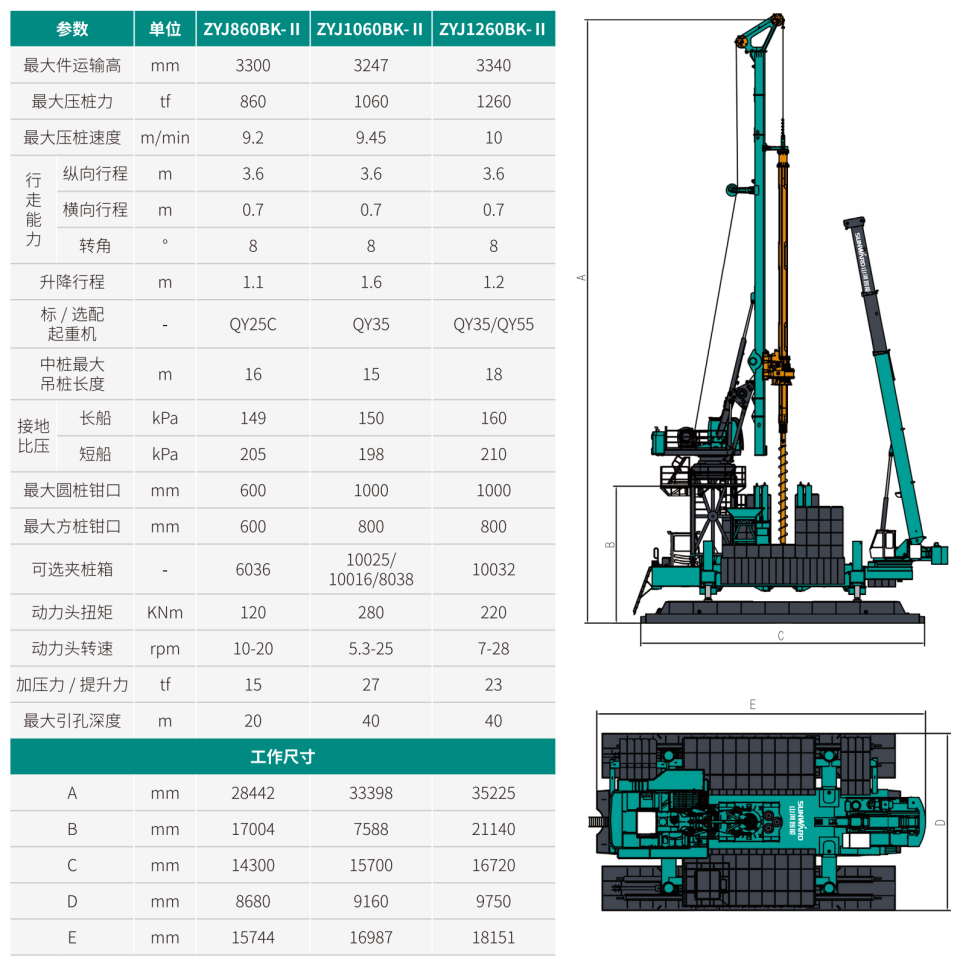 ZYJ860BK-II 引孔式静力压桩机